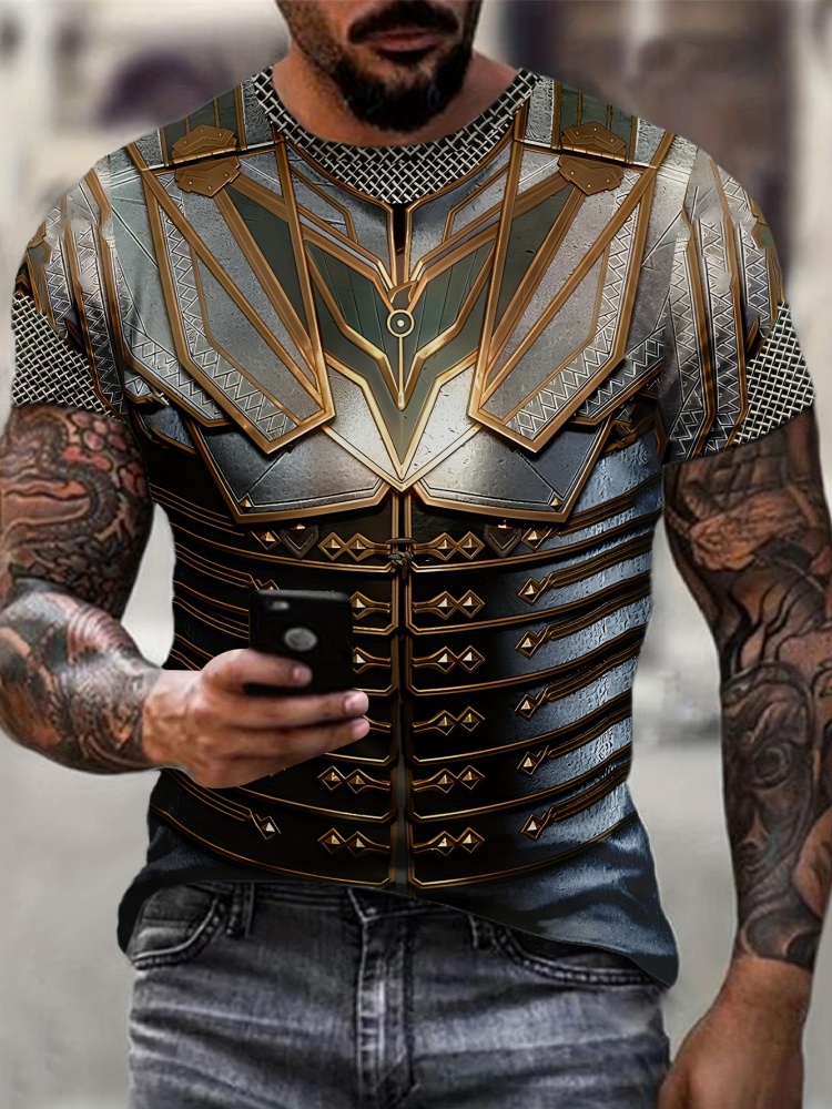 Мужская футболка с 3D принтом  – обзор и цена 3D Printing Knight Armor