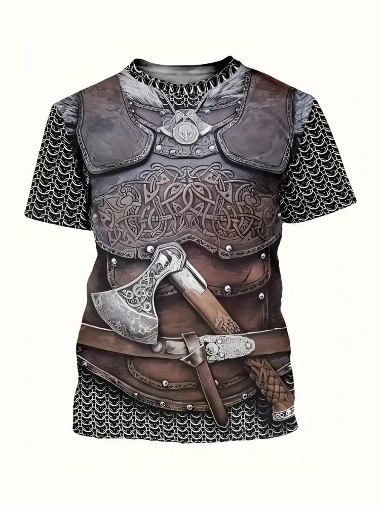 Мужская футболка с 3D принтом  – обзор и цена 3D Printing Knight Armor