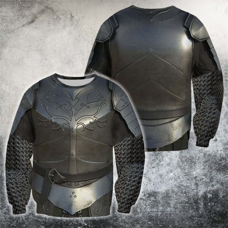 Толстовка мужская с капюшоном, – обзор и цена 3D Printing Knight Armor